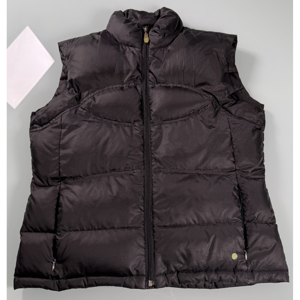 Dakini Quilted Puffer Vest Women's L Black Full Zip Casual CorpCore